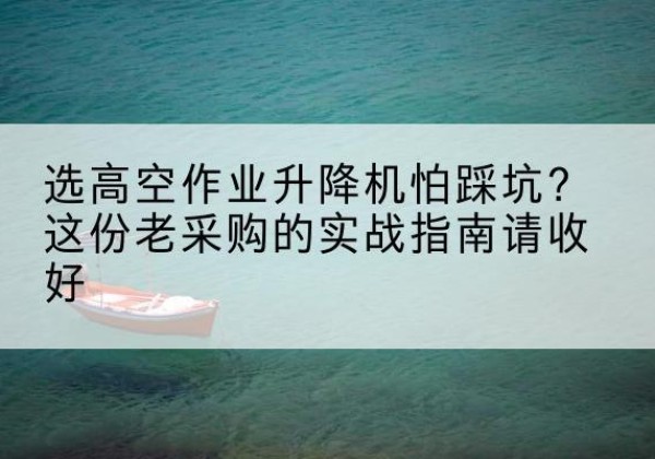 茫崖高空作业升降机厂家推荐-选高空作业升降机怕踩坑？这份老采购的实战指南请收好