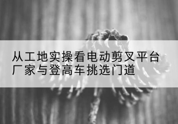茫崖电动剪叉升降平台厂家-从工地实操看电动剪叉平台厂家与登高车挑选门道